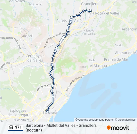 N71  Line Map