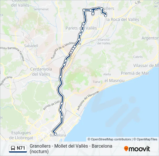 N71  Line Map