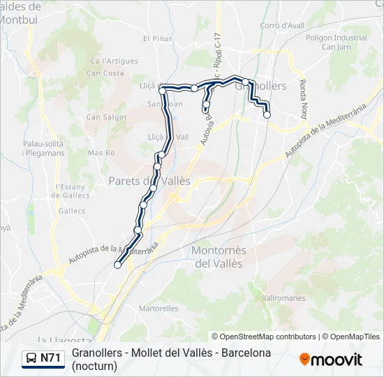 N71  Line Map