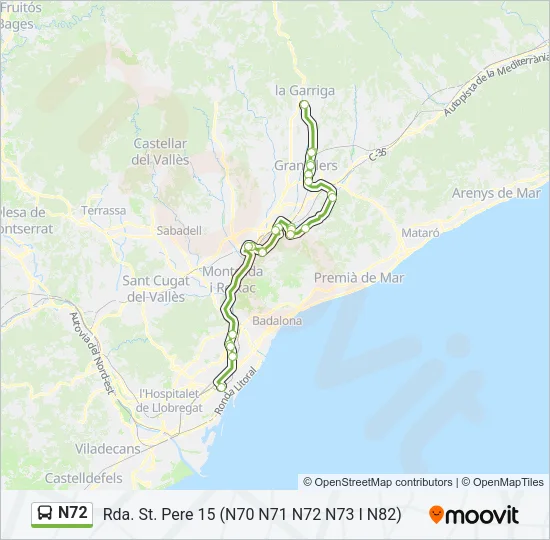N72  Line Map