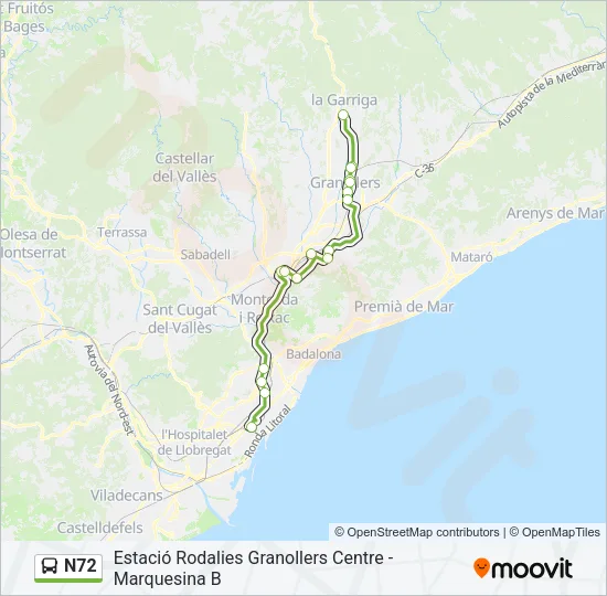 N72  Line Map