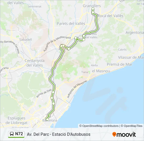 N72  Line Map