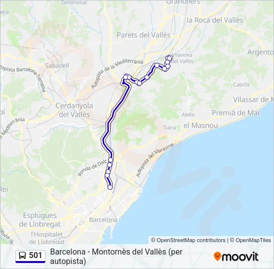 501 Bus Line Map