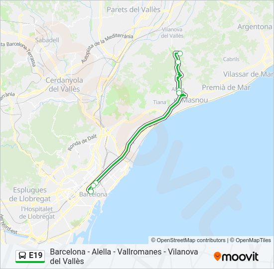 Mapa de E19 de 