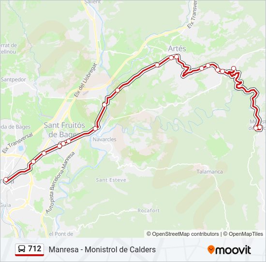 Mapa de 712 de autobús