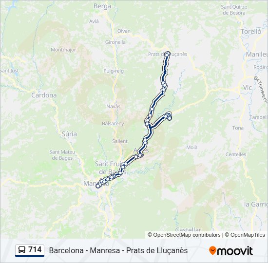 Mapa de 714 de autobús