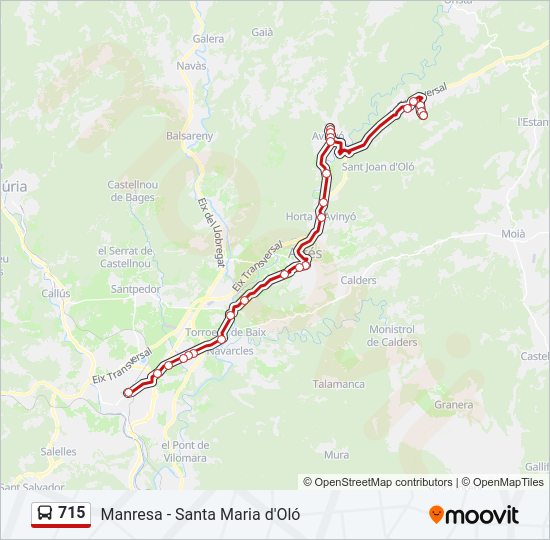 Mapa de 715 de autobús