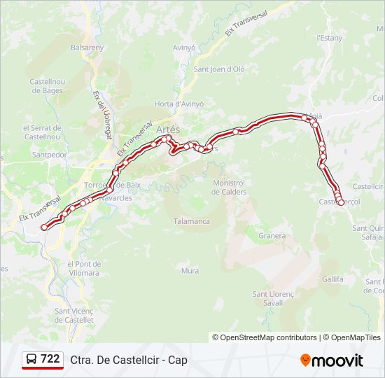 Mapa de 722 de autobús