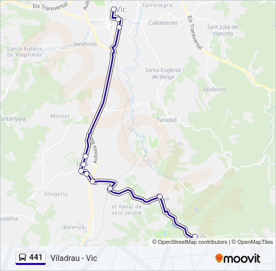 Mapa de 441 de autobús