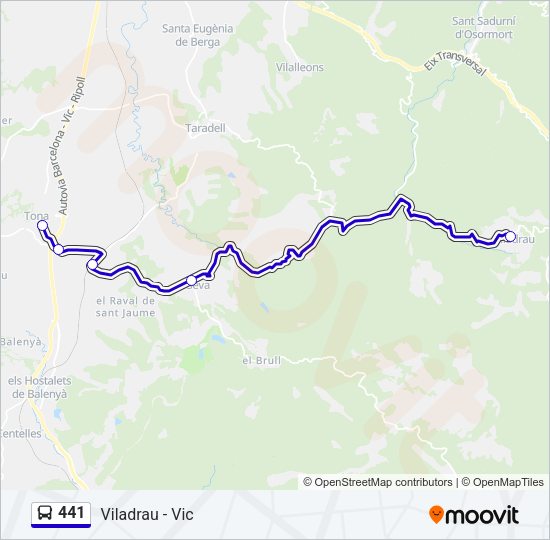 Mapa de 441 de autobús