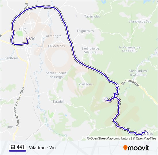 Mapa de 441 de autobús