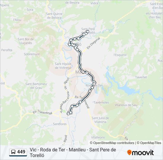 Mapa de 449 de autobús