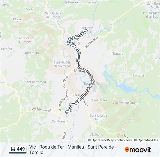 Mapa de 449 de autobús