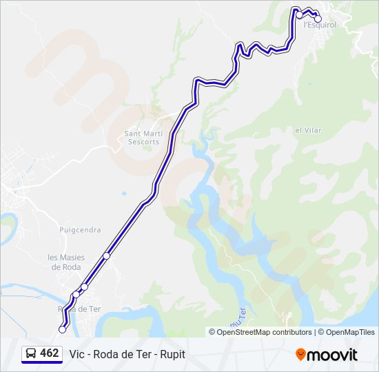 Mapa de 462 de autobús
