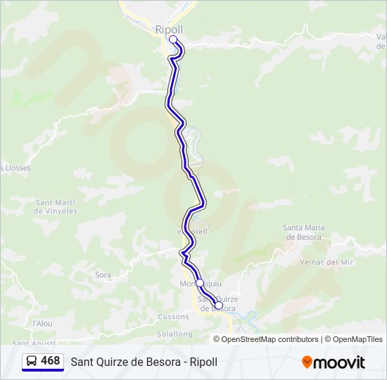 Mapa de 468 de autobús