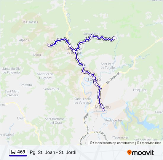 Mapa de 469 de autobús