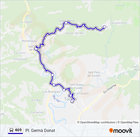 Mapa de 469 de autobús