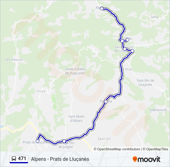 Mapa de 471 de autobús