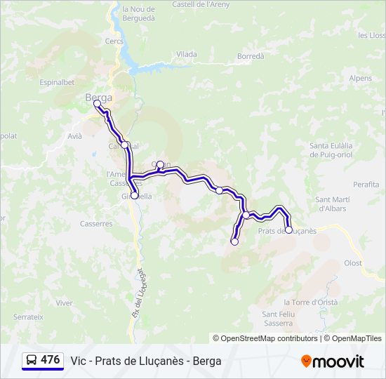 Mapa de 476 de autobús