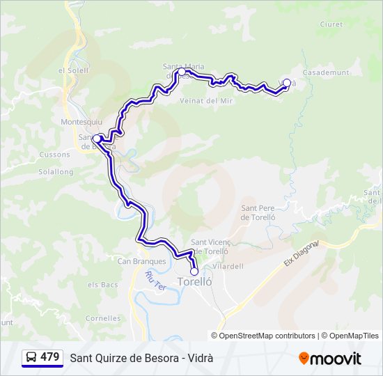 Mapa de 479 de autobús