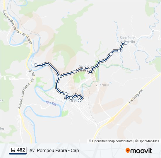 Mapa de 482 de autobús