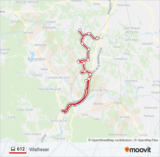 Mapa de 612 de autobús