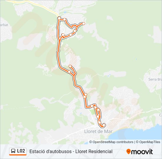 Mapa de L02 de autobús