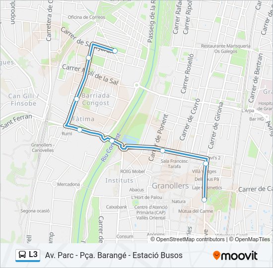 Mapa de L3 de autobús