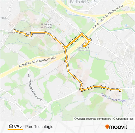 Línea CV5: horarios, paradas y mapas - Parc Tecnològic (Actualizado)