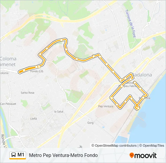 M1 Bus Line Map