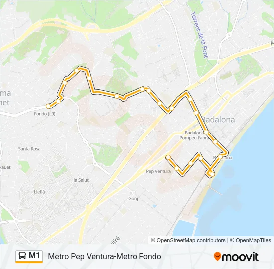 M1 Bus Line Map