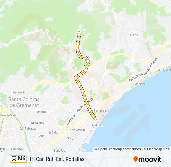 M6 Bus Line Map