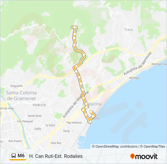 M6 Bus Line Map