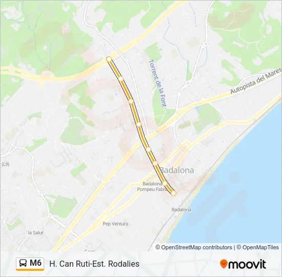 M6 bus Mapa de línia