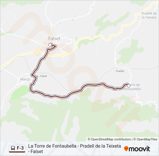 Mapa de F-3 de autobús