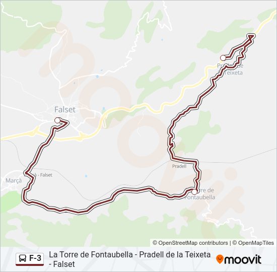 Mapa de F-3 de autobús