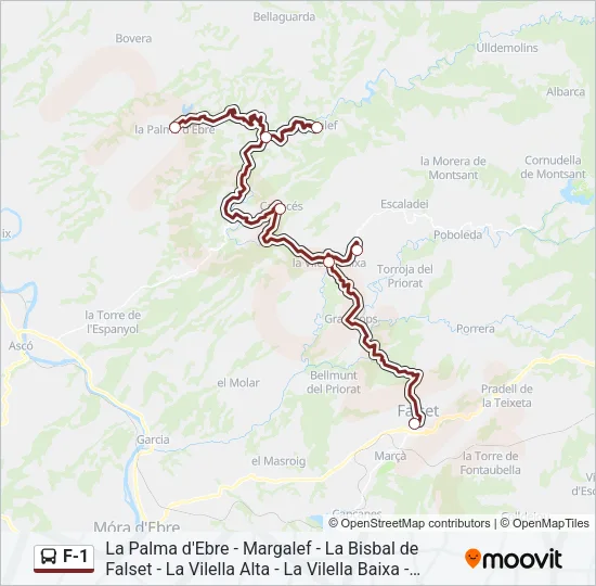 F-1 Bus Line Map