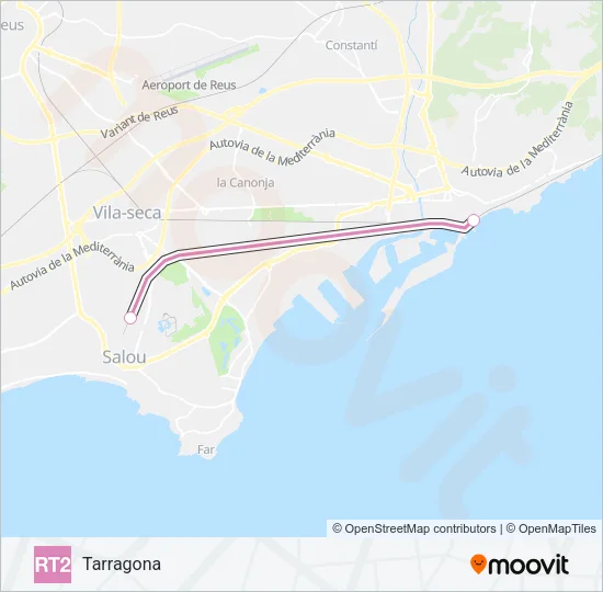 RT2 Train Line Map