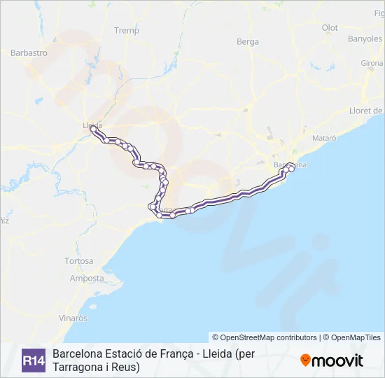 R14 Train Line Map