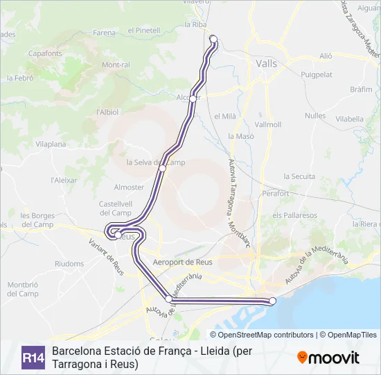 R14 Train Line Map