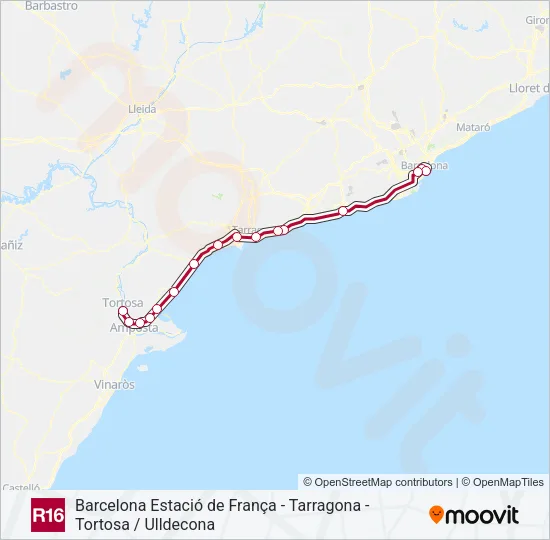 R16 Train Line Map