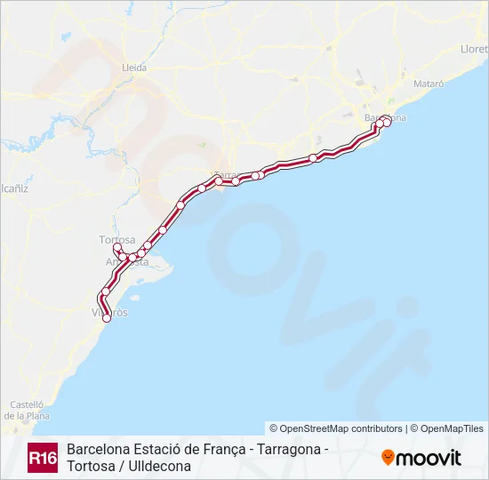 R16 Train Line Map