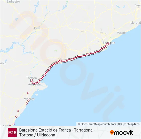 R16 Train Line Map
