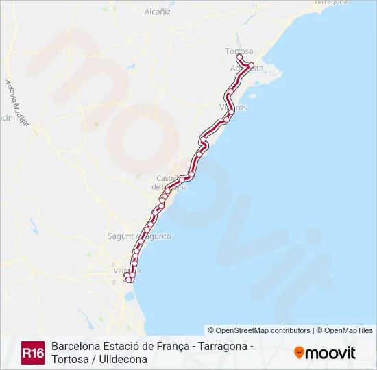 R16 Train Line Map