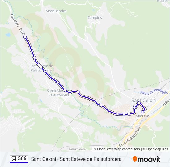 566 Bus Line Map
