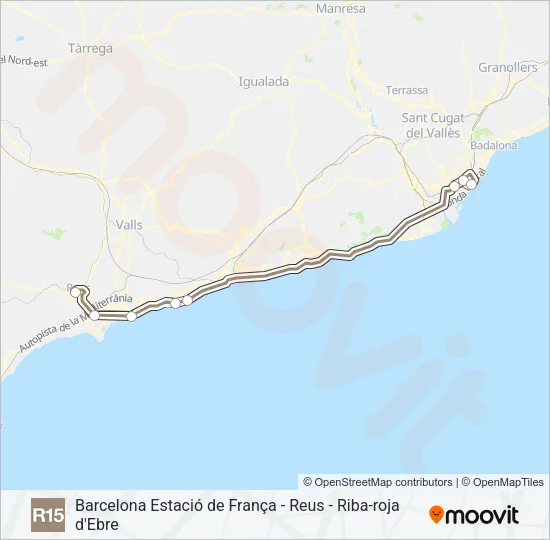 R15 Train Line Map