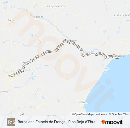 R15 train Line Map