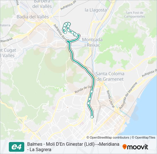 E4 Bus Line Map