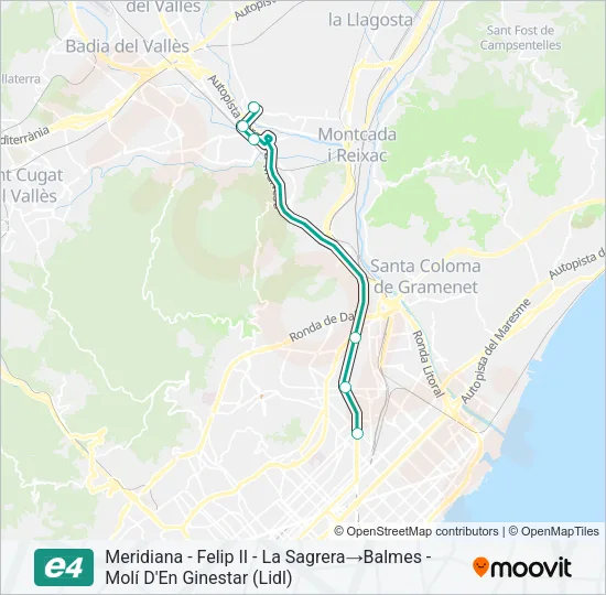 E4 Bus Line Map