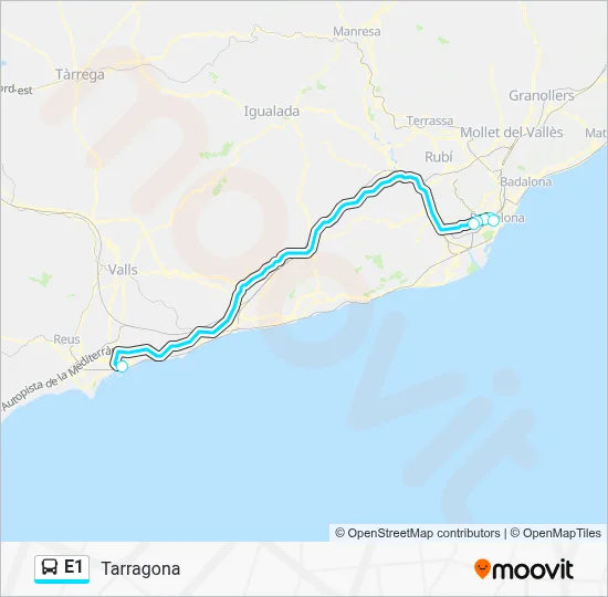 E1 Bus Line Map